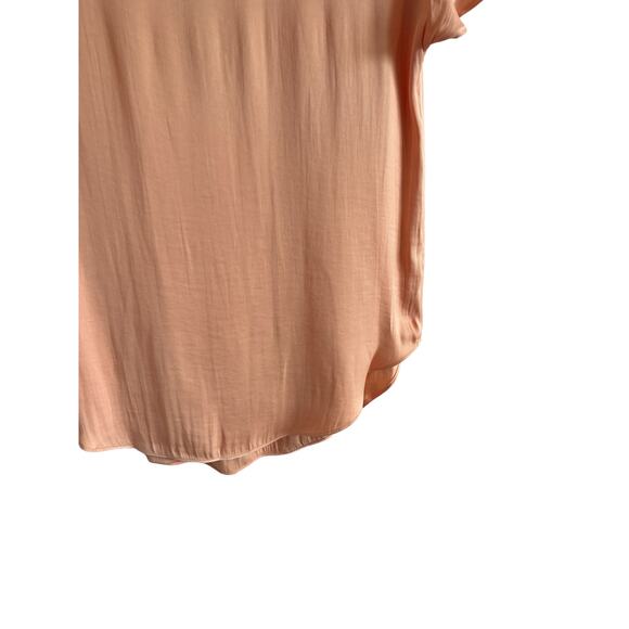 RESET Women's Small Orange Short Sleeve V-Neck Lightweight Slip On Blouse - Picture 13 of 15